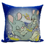 Bunnies Playing Glow Pillow 12″x 12″ ass. color +$19.95