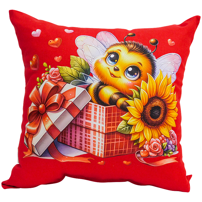 Bee in box pillow